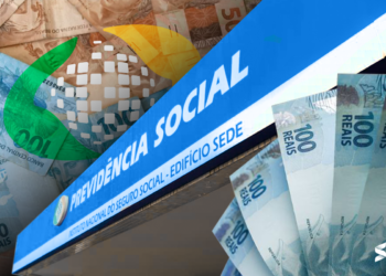 Previdência Social INSS com notas brasileiras exibindo as notícias do concurso de 2025.