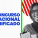 Mulher sorridente segurando prancheta com o título Concurso Nacional Unificado em destaque.