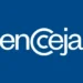 Logotipo do Encceja 2025, com o nome 'encceja' em branco sobre fundo azul.