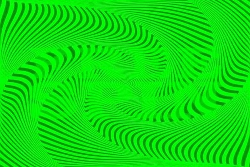Solução do desafio visual com padrão listrado em verde e preto para desafio de encontrar palavras ocultas