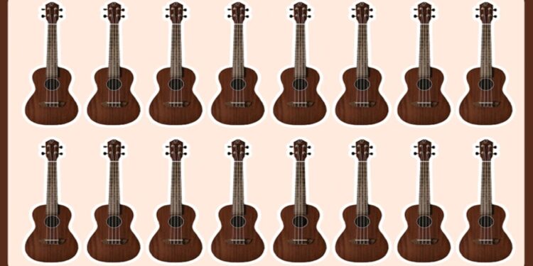 Teste visual com cavaquinhos alinhados em teste visual com uma diferença escondida