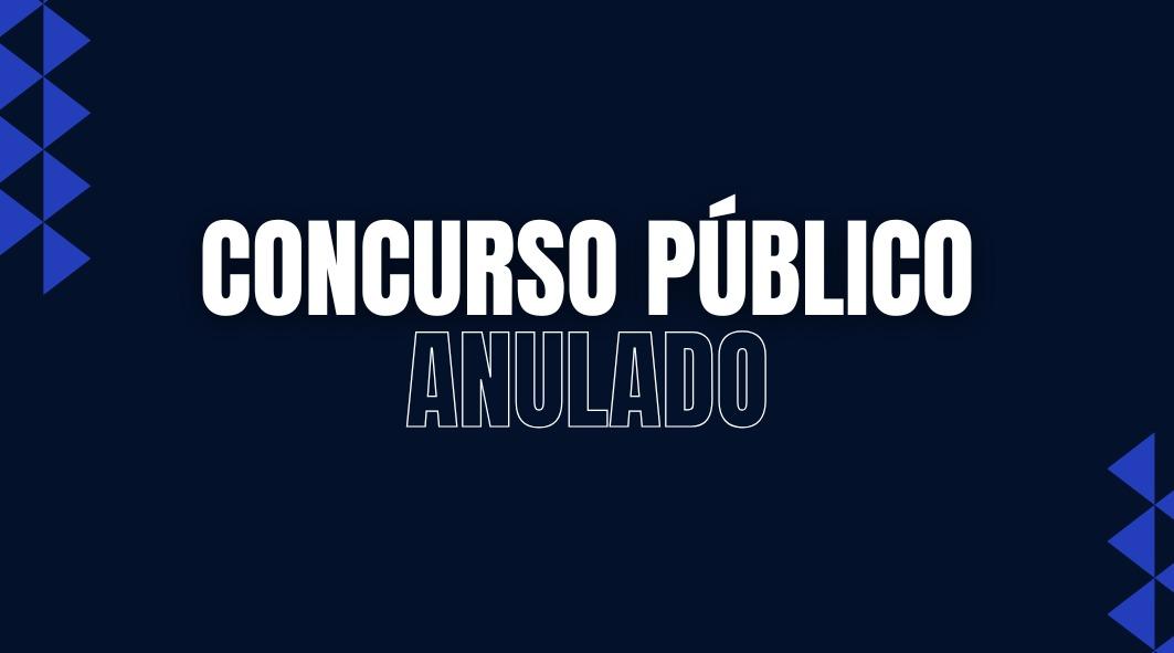 Imagem de uma ficha de concurso público com a palavra 'anulado' sobreposta em fundo vermelho, simbolizando a anulação do concurso.