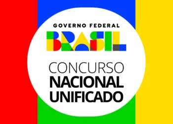 Imagem do logo do Concurso Nacional Unificado (CNU) 2025 com as cores da bandeira do Brasil.