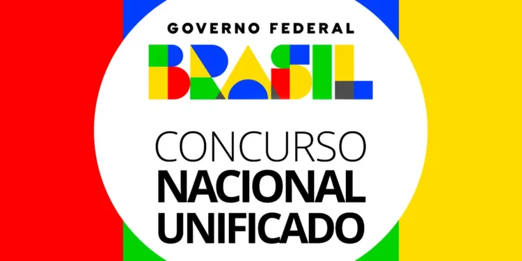 Logotipo do Concurso Nacional Unificado (CNU) 2025, destacando o nome Brasil e o evento.