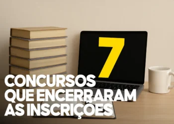 Imagem destacando o número 7, relacionada a concursos públicos que encerraram as inscrições.
