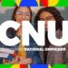 Mulheres sorrindo segurando livros com a sigla CNU em destaque, representando a preparação para o Concurso Nacional Unificado 2025
