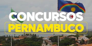 "Concursos Pernambuco" sobre imagem de Olinda com bandeira do Brasil e Pernambuco, refernciando ao Concurso Unificado.