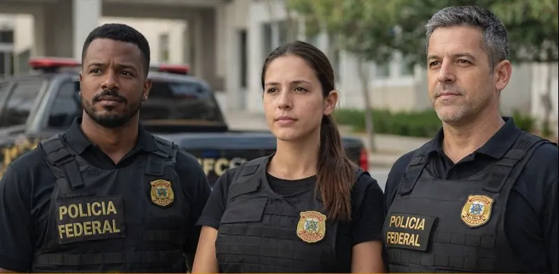 Impacto da nomeação no futuro concurso administrativo da PF. Funcionários da Polícia Federal após a nomeação para cargos administrativos, representando o impacto no próximo concurso para a PF.