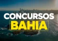 Concurso da Secretaria de Educação da Bahia em destaque com vista aérea de Salvador ao fundo.