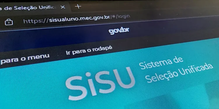 Tela de computador exibindo a página oficial do SiSU para acesso ao Sistema de Seleção Unificada do governo brasileiro.