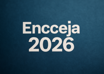 Texto Encceja 2026 em fundo azul escuro