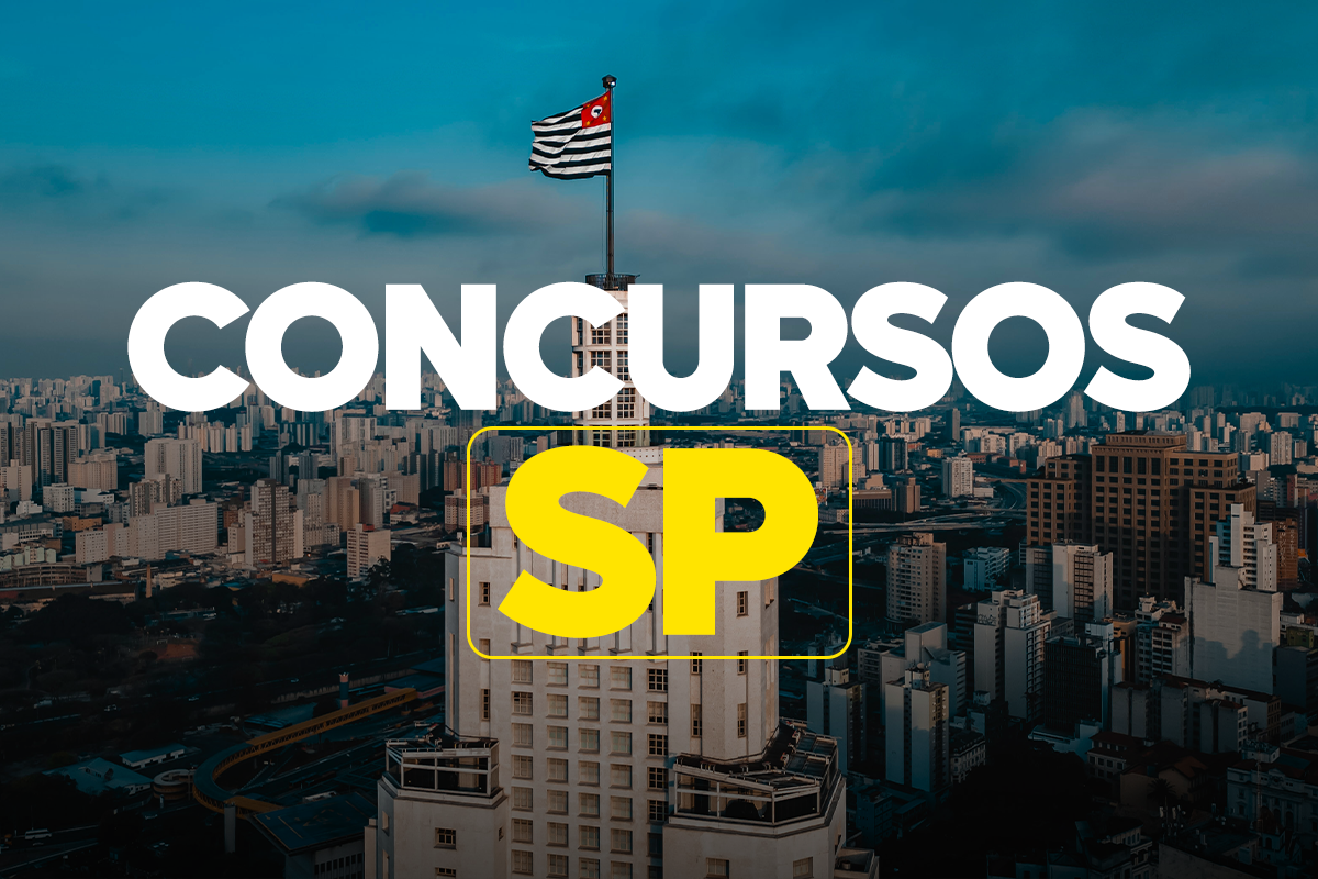 Dicas para se preparar para o concurso da Prefeitura de Bofete SP 2026 Vista aérea de São Paulo com bandeira do estado e texto Concursos SP sobreposto