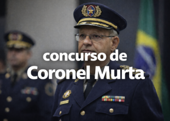 Militar fardado representando concurso público em Coronel Murta