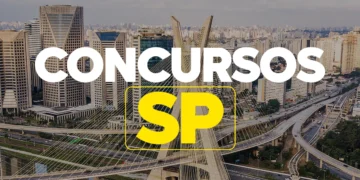 Vista da cidade de São Paulo com destaque para concursos públicos