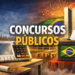 Urna eletrônica, bandeira do Brasil, Congresso Nacional e texto "Concursos Públicos"