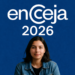 Jovem sorrindo com logo do Encceja 2026 ao fundo azul