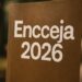 Livro com capa marrom e texto Encceja 2026 em destaque — Inep divulga edital Encceja 2026 e procedimento para justificar ausência de 2025