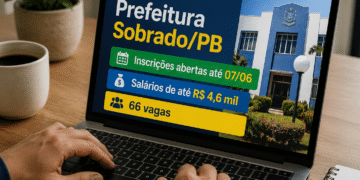 Concurso Prefeitura de Sobrado (PB): 66 vagas com salários de até R$ 8.288,92 encerra inscrições neste domingo